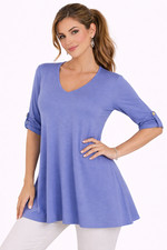 Women’s Plus Size V Neck Top Soft Jersey Short Sleeve Sizes 14–28