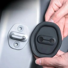 4pcs Silicone Car Auto Door Lock Cover Door Latch Protection Black