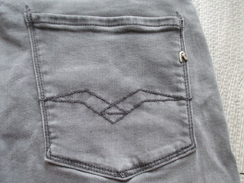 Pantalones de mezclilla Replay Anbass para hombre W30 L31 gris elástico algodón pierna recta - Imagen 7 de 13