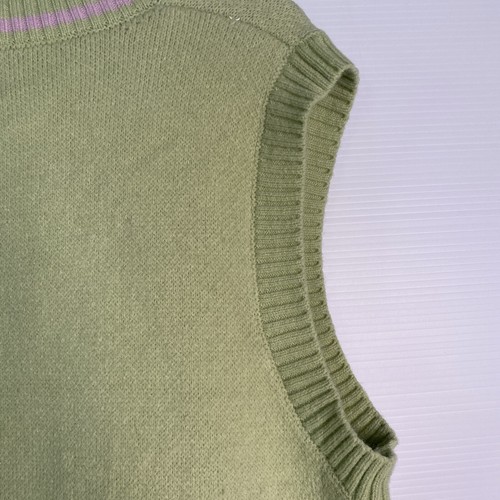 Princess Polly Vest Women S/M Green Pink Knitted Wool Blend Oversized Preppy - Picture 15 of 19
