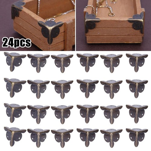 Antique Jewelry Wood Box Feet Leg Corner Protector with 24pcs in Green