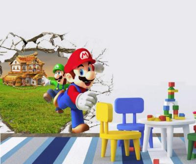 Super Mario Brothers Hole In Wall Autocollant En Vinyle Imprimé 2-3D Pour Chambre D'enfant Taille M 500 X 355 Mm