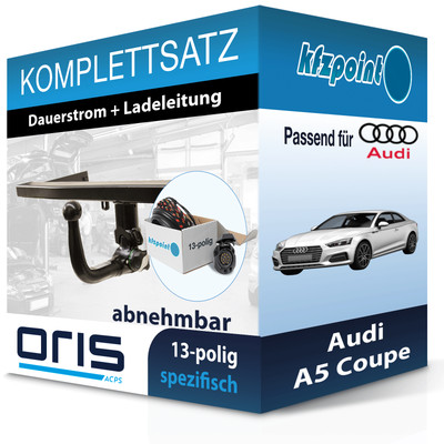 ORIS Anhängekupplung abnehmbar und ECS E-Satz 13polig für Audi A5 Coupe 07- AHK