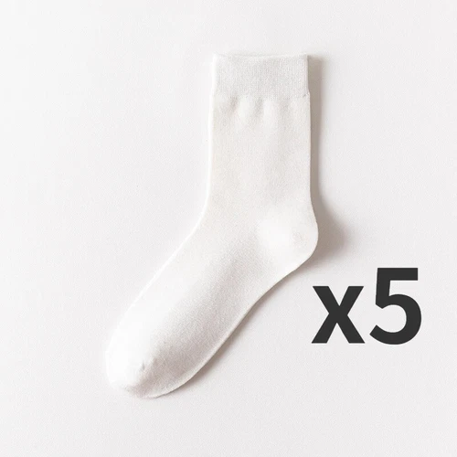 5Pairs Combed Cotton Socks Business Men High Quality Long Casual Mid Tube Socks - Picture 23 of 40