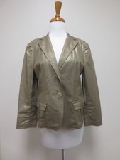 DKNY, Donna Karan New York, Gold Cotton Blend Jacket Blazer Size 10, EUC