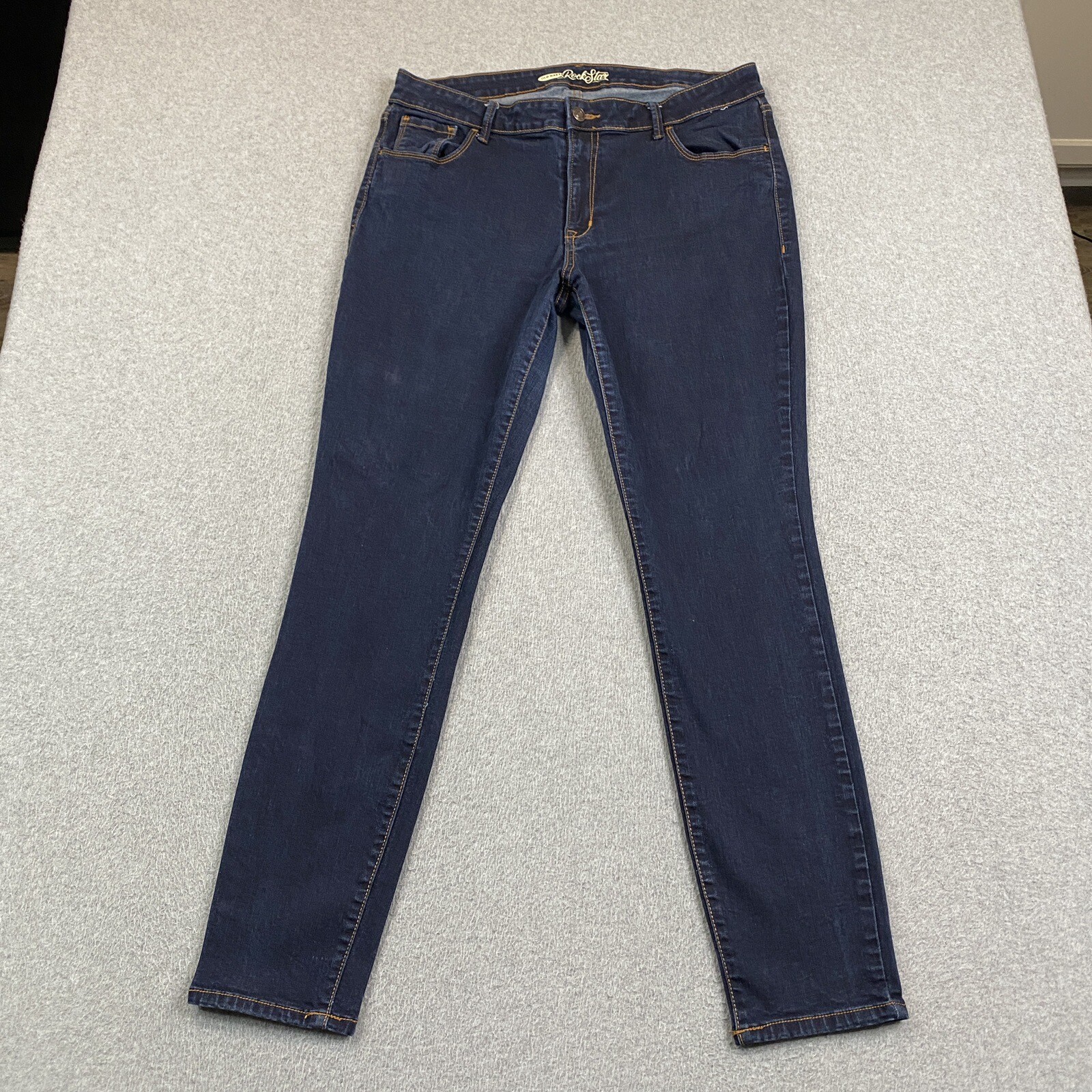 Old Navy Jeans Womens 16 Rockstar Skinny High Rise Stretch Dark Wash Blue Denim