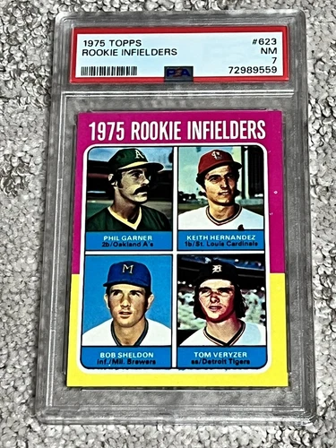 PSA 7 BASEBALL CARD 1975 TOPPS KEITH HERNANDEZ ROOKIE INFIELDERS CARDINALS