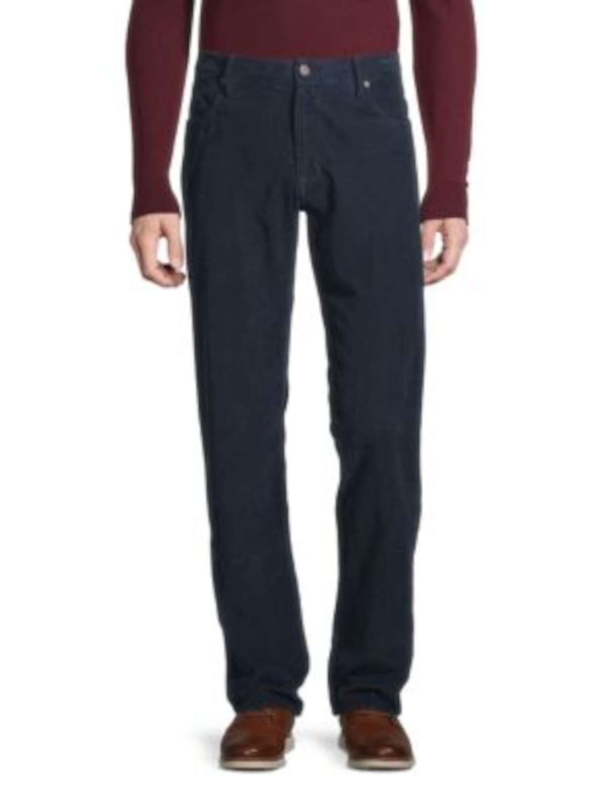 ZANELLA Мужские темно-синие брюки без защипов, прямые штаны, талия 38