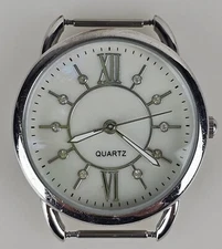 Iridescent Guilloche Faux Gems Accutime Watch Corp. 4132WML Wristwatch Working