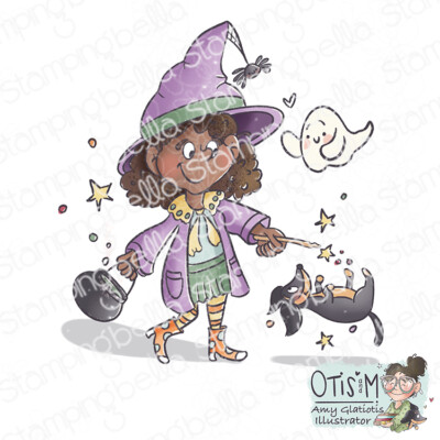 Stamping Bella, Rubber Stamp, LITTLE WITCH & HER PALS