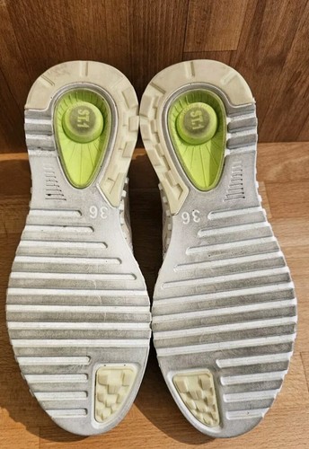 Ecco Womens Zipflex Breathable Mesh Comfort Leather Trainers Beige/Grey UK 3.5/4 - Picture 15 of 15