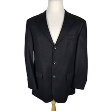 oscar de la renta Mens 43R Black Color Wool Cashmere Sport Coat S99