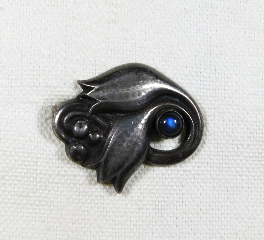 GEORG JENSEN Denmark Sterling, Translucent Blue C… - image 1