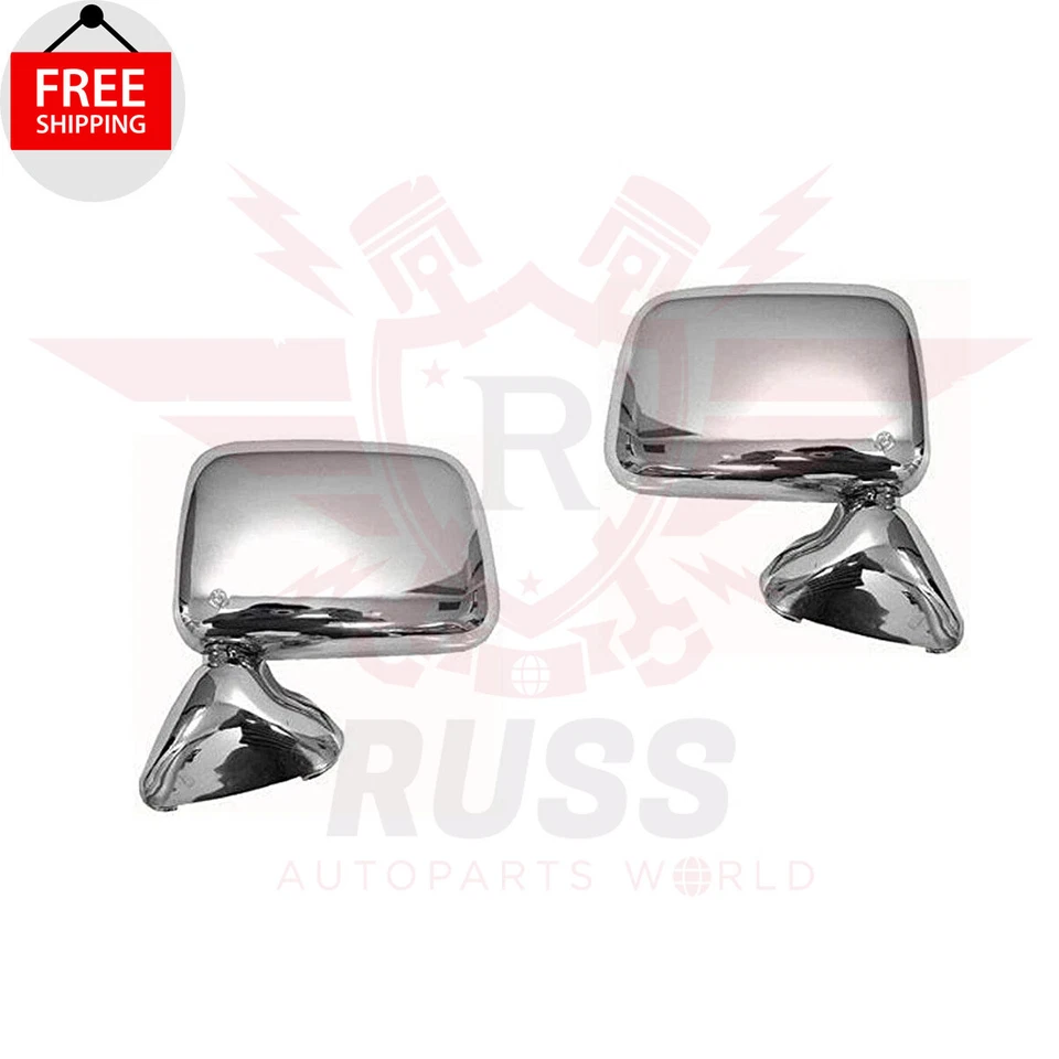 New Front Left & Right Manual Mirror Chrome Set of 2 For 1989-1995 Toyota Pickup Foto 2 de 4