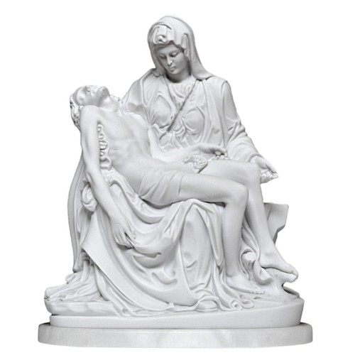Pieta Michelangelo Sculpture Table IN Marble with Base IN Alabaster H 7cm - Picture 5 of 5