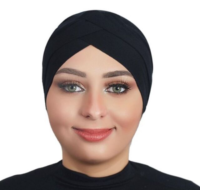 Solid Color Full Cover Inner Hijab Caps Muslim Cross Turban Stretch Hijab NC11353