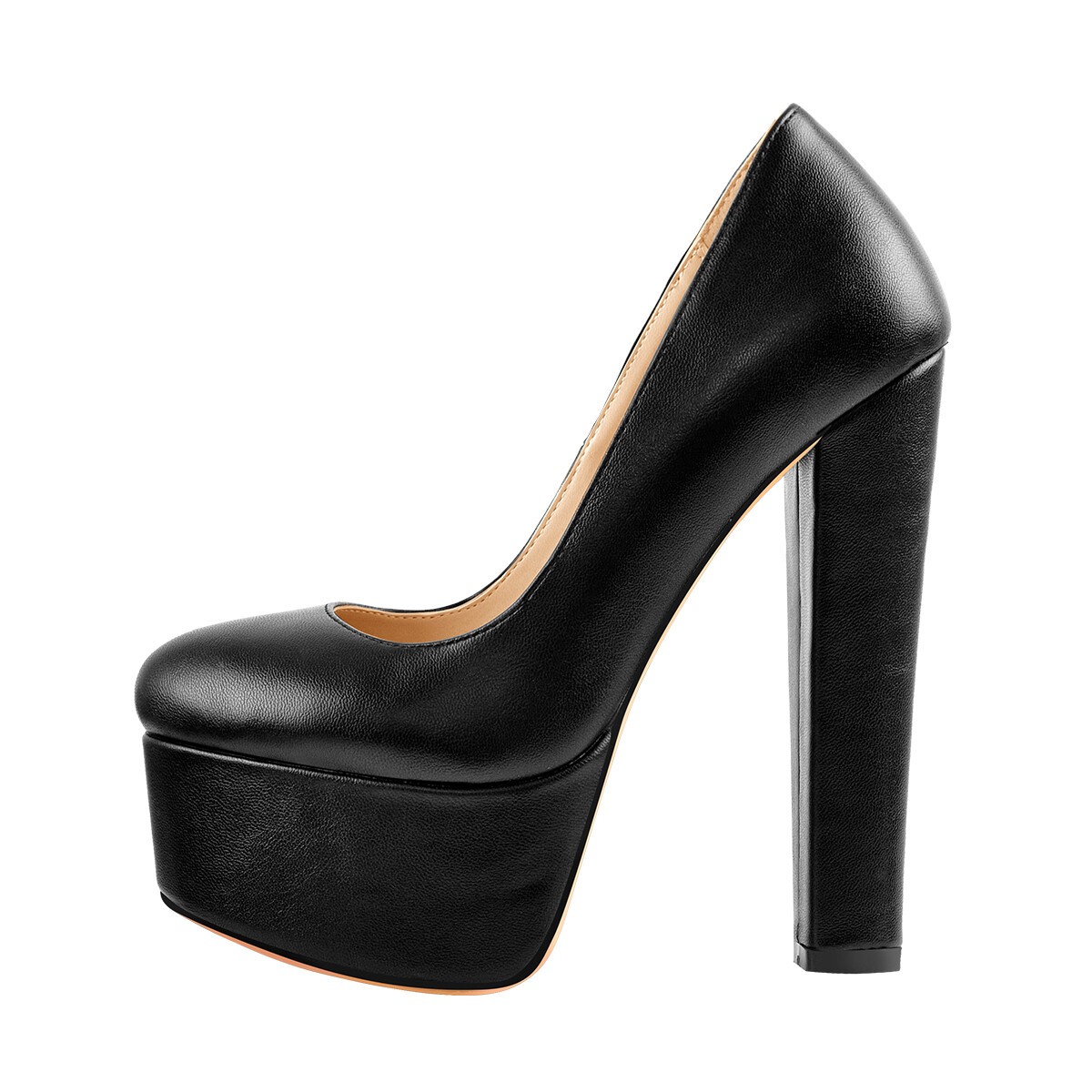 Block Heel Only Maker Pumps Onlymaker Women's Round Toe Slip On