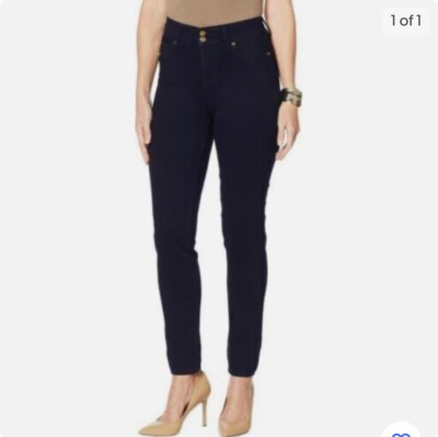IMAN Global Chic 360 Slim Skinny Jean (DARK DENIM, SIZE 28 WOMANS) 703291
