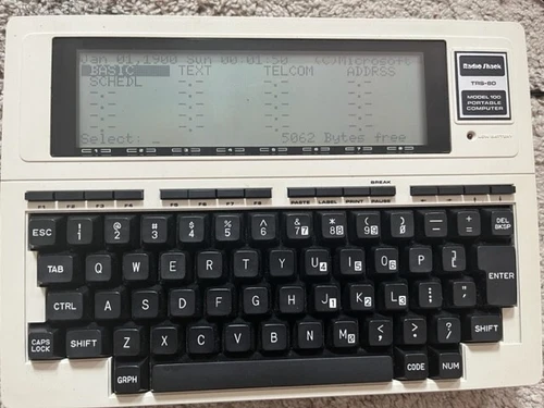 Vintage Radio Shack TRS-80 Model 100 Portable Computer - tested to power on