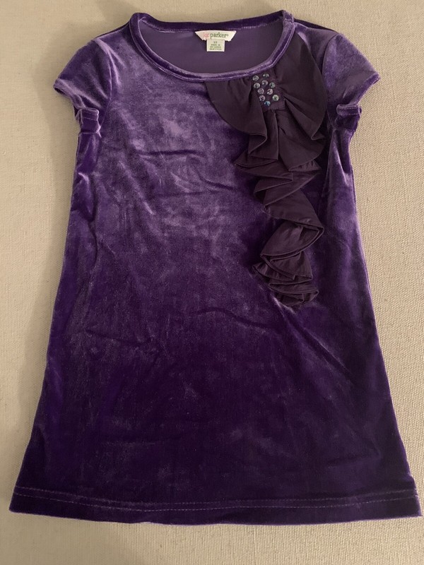 New Beautiful Velour Girl Dress Size 3T Color Purple