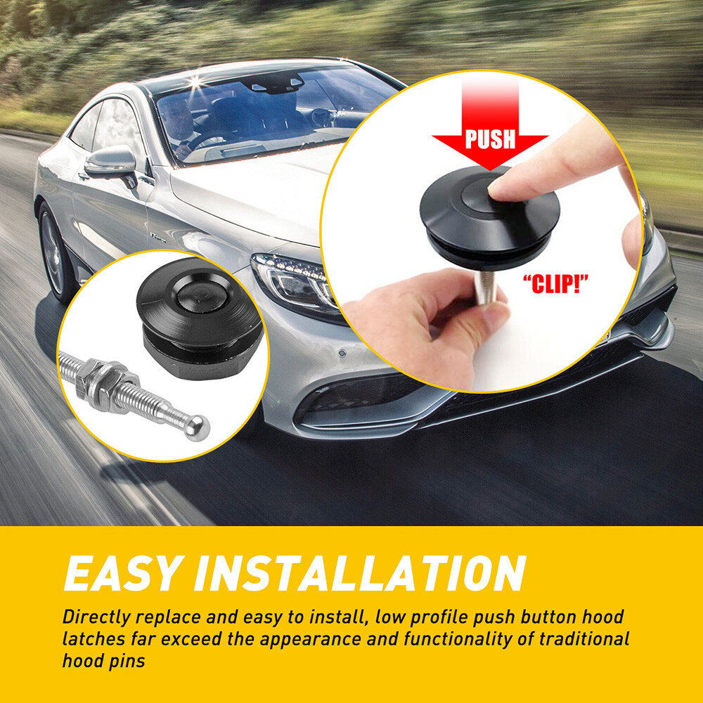 2 PCS Car Push Button Quick Release Bumper Hood Lock Latch Clip Hood Pins eBay