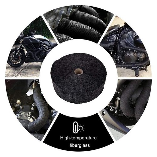 Cinta térmica de tubo de escape de fibra de vidrio rollo negro de 2" 50 pies + 10 lazos - Imagen 13 de 15