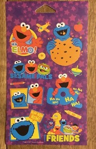 American Greetings Sesame Street Elmo And Friends Sticker Sheet Purple Cute!