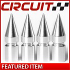 4 Circuit Silver Chrome Aluminum Metal Spike Wheel Valve Stem Caps Fits Toyota