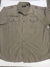 NBN Gear Mens Hunting Shirt Size 4XL Brown Short Sleeves 2736