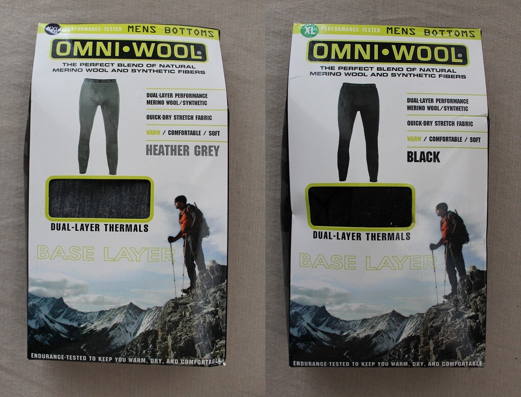 Omni Wool • Men's Polyester Wool Blend Base Layer Bottoms XL/XXL