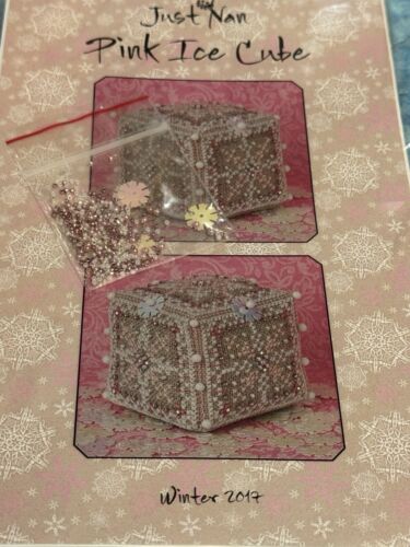 Just Nan Pansy Ice Cube Cross Stitch Chart Emb Set Pink 2017 - Picture 2 of 3