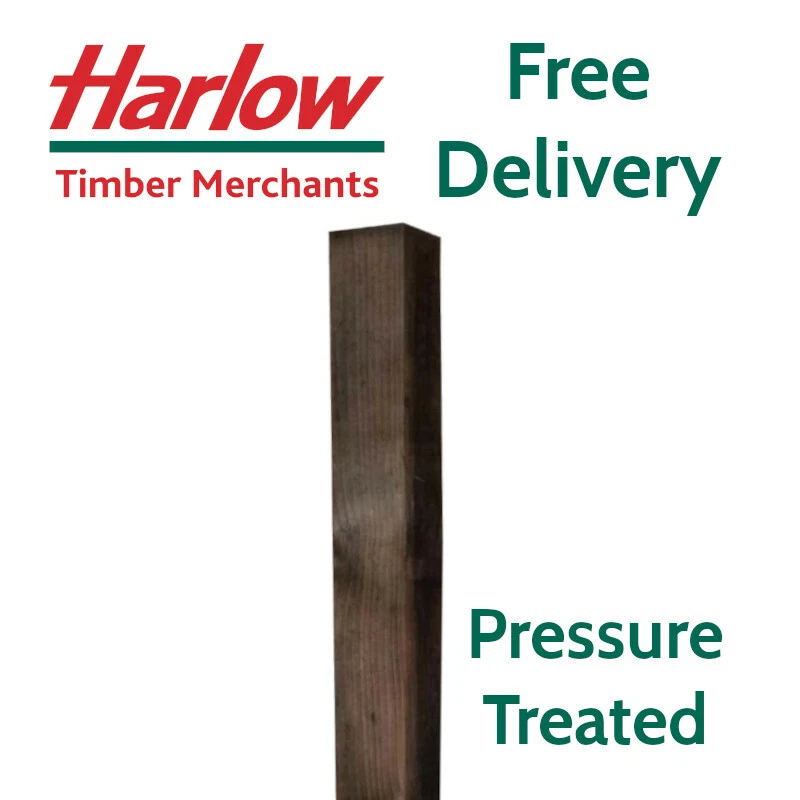 Fence Posts Timber Post 3x3 75mm 4x4 100mm Wooden Treated Fencing Tanalised Gate - Image 2 of 4