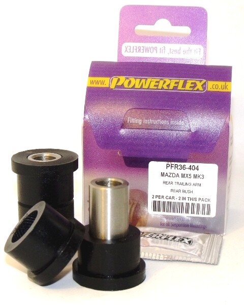 2 X Powerflex PFR36-404 Hintere Buchse LäNgslenker Hinten FüR Mazda MX-5 III NC-image