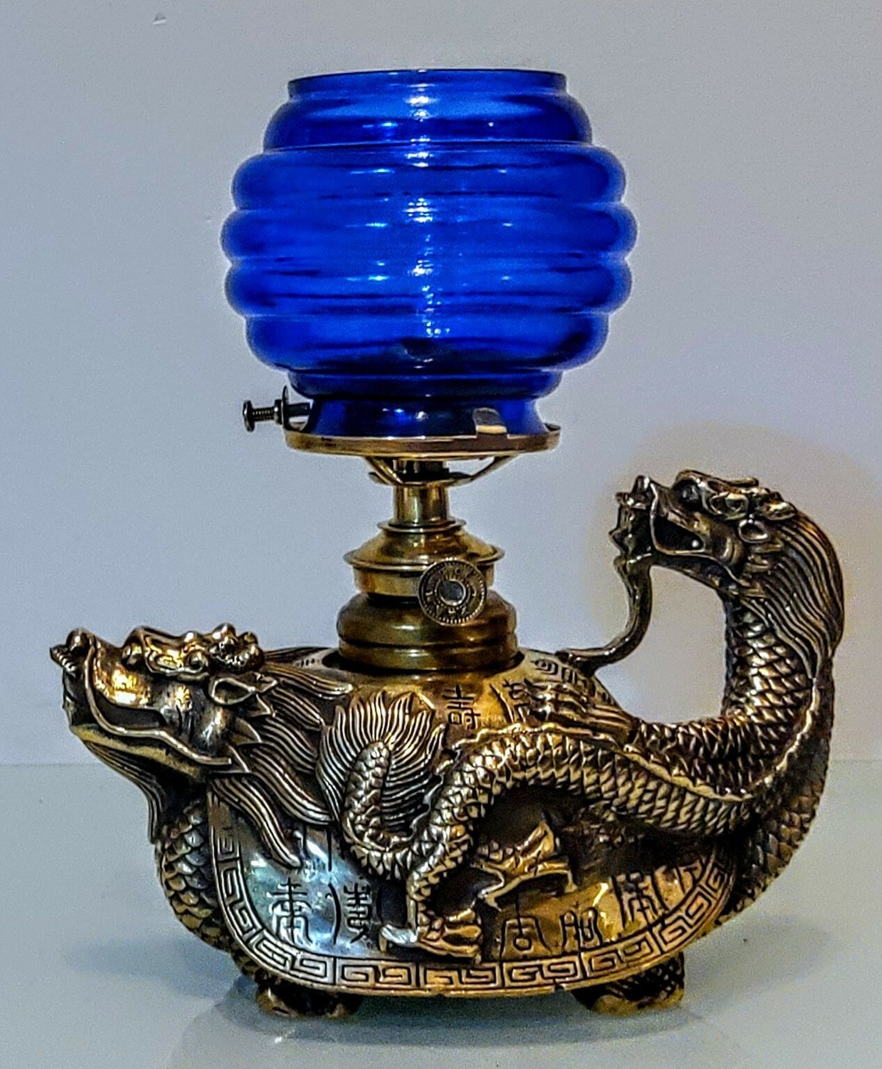 Cigar Lighter Miniature Lamp, Antique Victorian, P &A Burner, Rare, Complete
