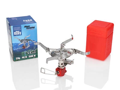 INKO-TIME Alpen Camping Mount Rysy Gaskocher Campingkocher 3,5 kW Piezo inkl. Transportbox