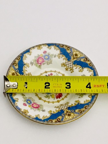 Vintage Shelley Bone China Blue Sheraton Demitasse Cup and Saucer - Picture 14 of 14
