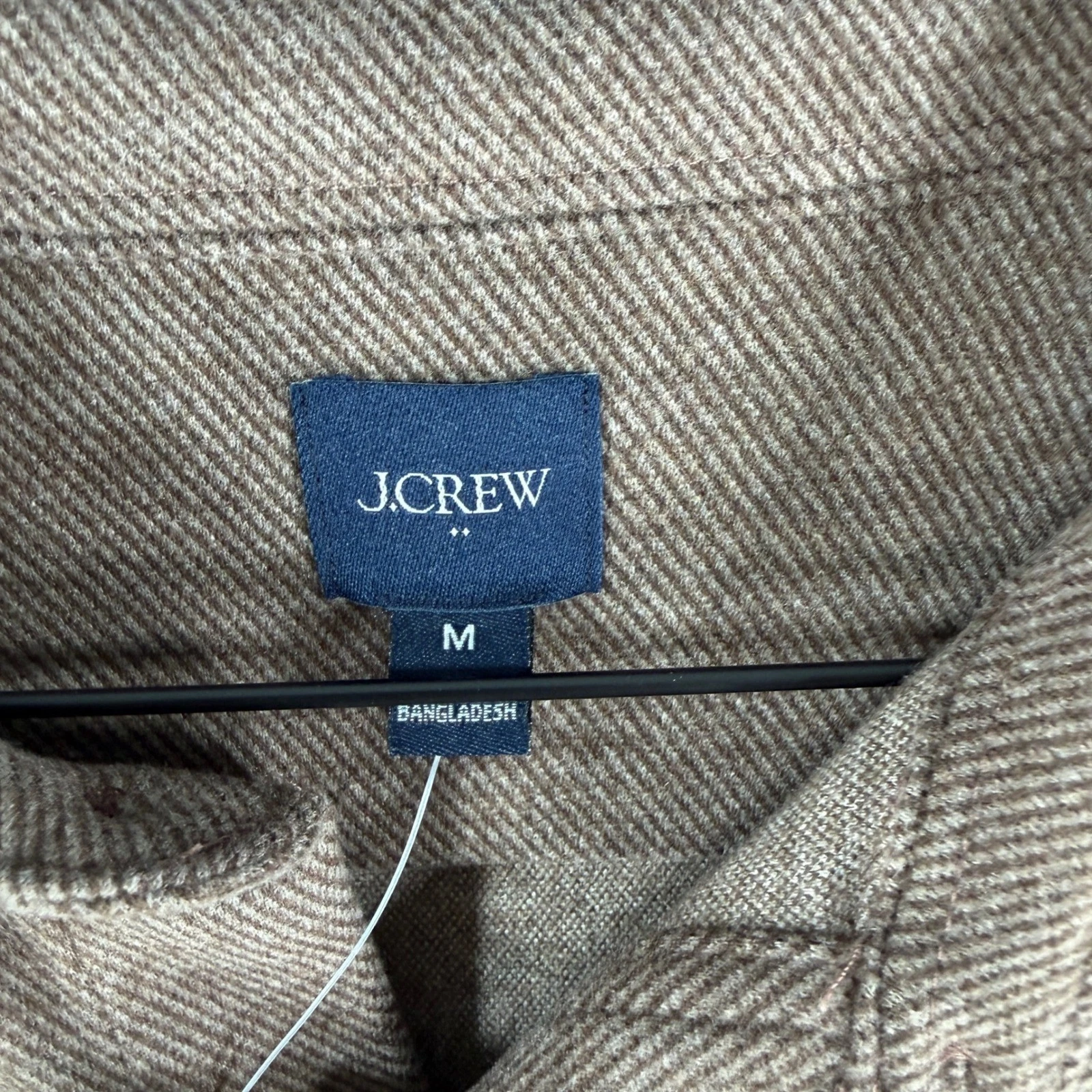 $120 NEW J.Crew Mens Medium Brown Diagonal Twill Button Down Shirt Medium Jacket image 4