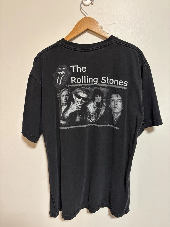 Camiseta De Colección Años 90 Desteñida Negra The Rolling Stones Talla XL Rock Tour Camiseta EE. UU. Foto 2 de 4
