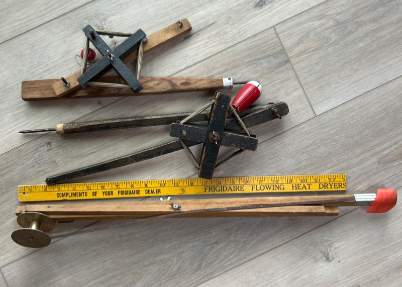 Vintage lot of 3 Wooden Ice Fishing Tip Up  Unbranded Works MINNESOTA FIND