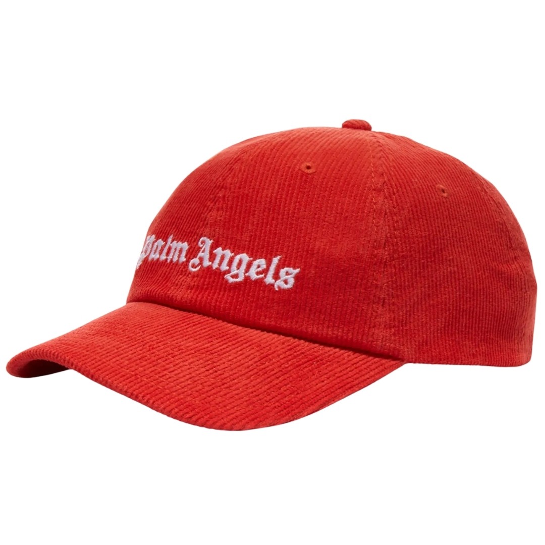 Palm Angels Logo Corduroy Red Cap 32390₽