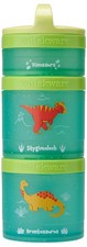 Snack Containers Stackable Dinosaur Kids School Travel Green Blue Cups