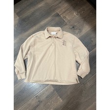 Honor The Gift Kids Long Sleeve Collared Sweatshirt Beige Logo Size 10