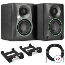 Mackie CR3.5 3.5-inch Powered Studio Monitor Pair with Wedge Stands and Cables
