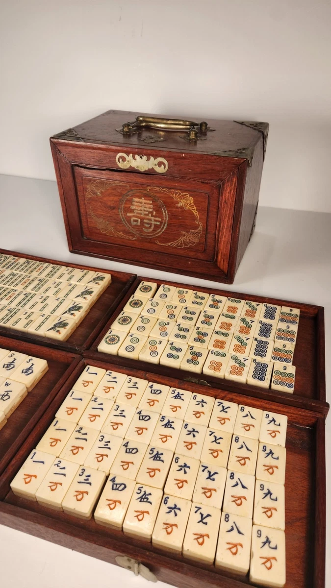アンティークマージャンセット Antique Mahjong Set In Vintage Manufacture Board & Traditional