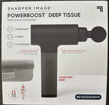 SHARPER IMAGE Powerboost Deep Tissue Percussion Massager, Massage Gun