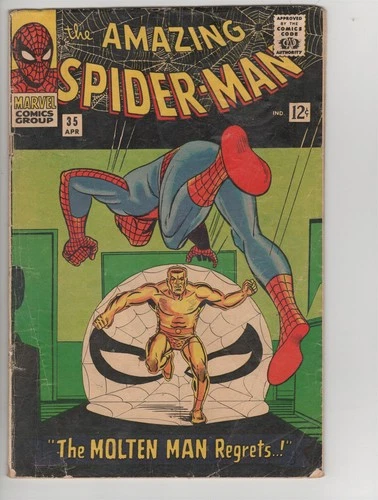 Amazing Spider-Man #35 GD- Stan Lee, Jack Kirby, Steve Ditko Molten Man