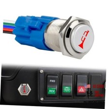 Horn Switch Horn Button 12v Momentary Push Button Switch Silver-red Horn Switch Horn Button 12v Momentary Push Button Switch Silver-red
