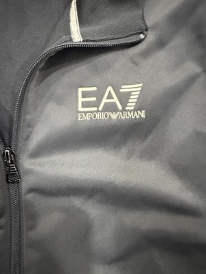Emporio Armani EA7 Boys Gray Activewear Jacket Full Zip 14A 160CM Long Sleeve