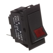 Seachoice Illuminated Rocker Switch, 3 Terminal, On/Off One Size, Black