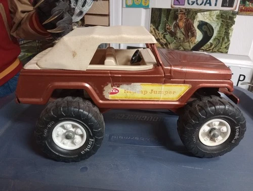 Tonka Jeepster Stump Jumper Copper Color Pressed Steel Made In USA w/ Roof